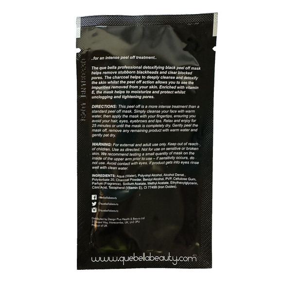 2/$15 (10) Que Bella Professional Detoxifying Charcoal Mask 0.24 Oz Each LOT - Picture 3 of 4